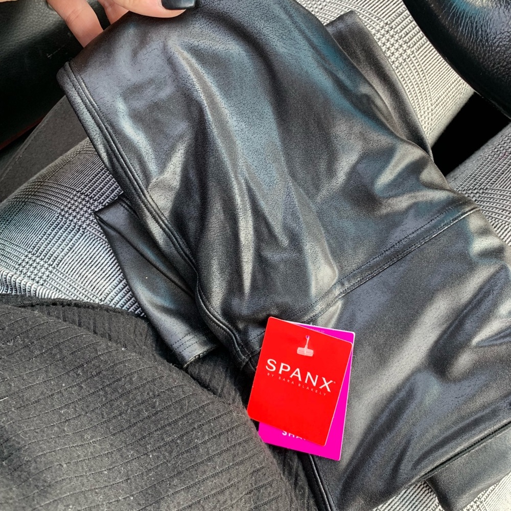Brand New SPANX Black Leather Leggings (S)